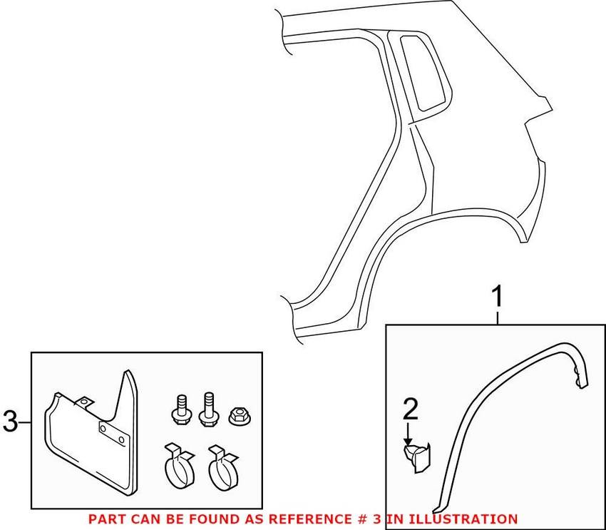 VW Mud Flap Kit - Rear 5NL075101